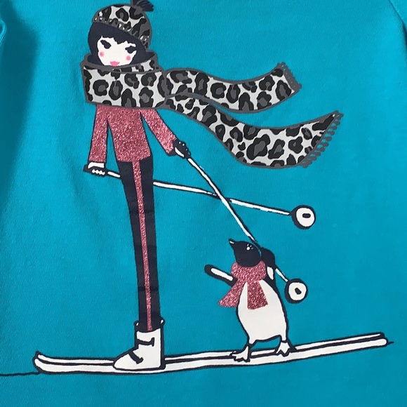 Gymboree Blue Ski Girl Penguin Top 12-18M EUC - Picture 2 of 10